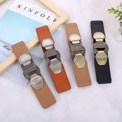 廠家特賣女士鬆緊腰帶 時尚彈力寬腰封 新款休閒配裙子裝飾黑皮帶