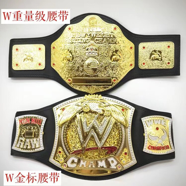 Gold Belt Model Wrestler Gladiator Electroplated Gold Belt Doubles Sanda Fighting Boxing Champion Model