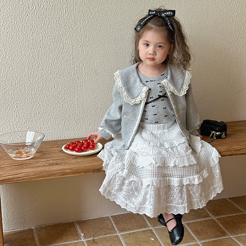 Base body-friendly spring children's autumn long-sleeve with bow girl's, western style, trend of season