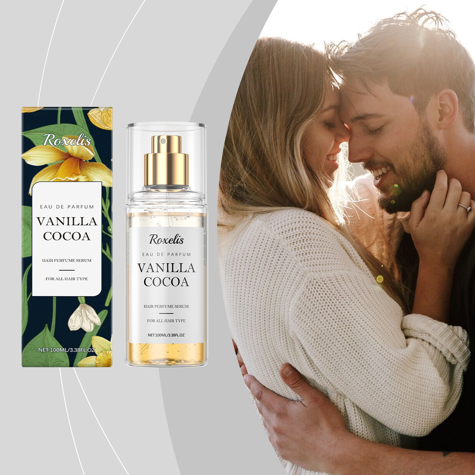 Vanilla Cocoa Hair Perfume Spray Body Fragrance Spray Releases Fresh Fragrance and Adds Fragrance to Hair