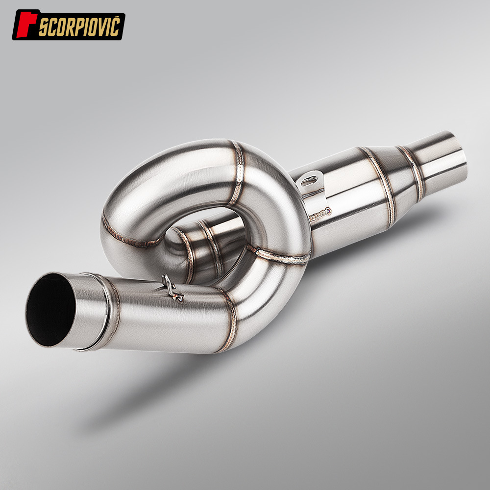 Z800 stainless steel spiral mid-section exhaust pipe set SC barrel Scorpio AR tail section silencer, non-destructive installation