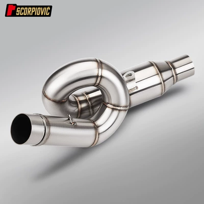 Z800 stainless steel spiral mid-section exhaust pipe set SC barrel Scorpio AR tail section silencer, non-destructive installation