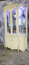 单门酒柜客厅靠墙展示柜装饰柜子法式奢华雕花餐边柜白色玻璃储物