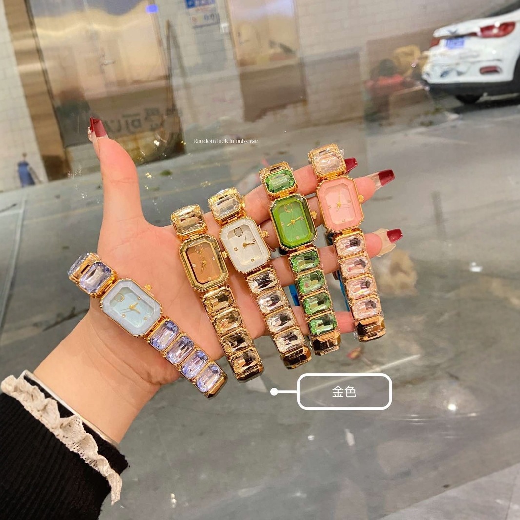 跨境外贸施家同款女士手表小方糖石英表学生时尚手链女表抖音直播