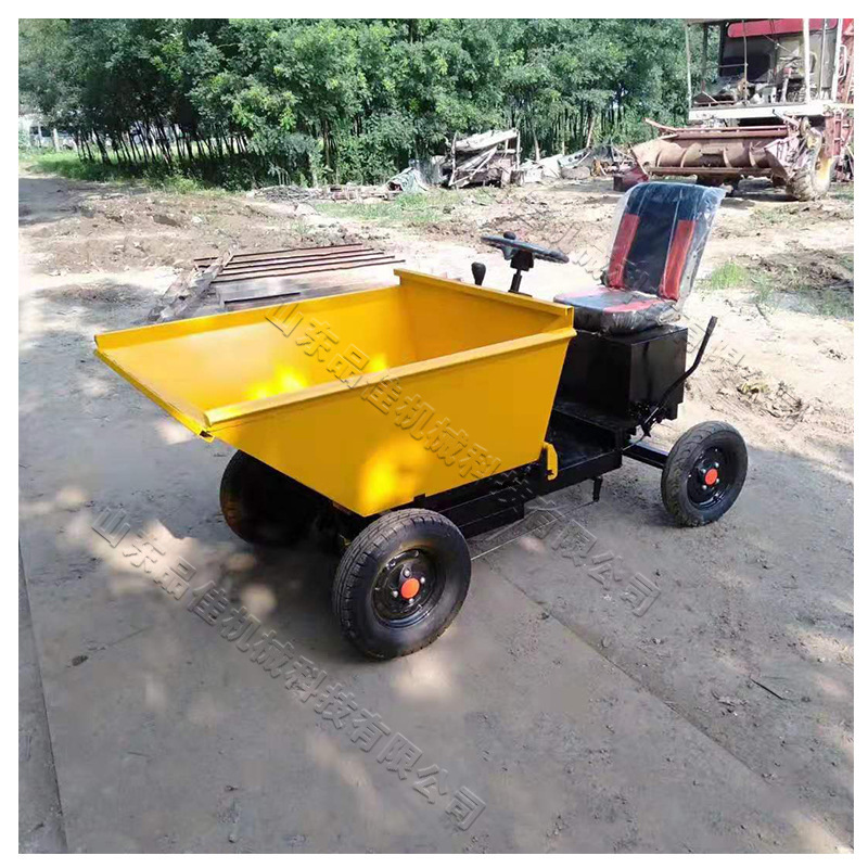 电动砂浆运输小推车 工地用电动灰斗车 四轮座驾式电动拉灰车