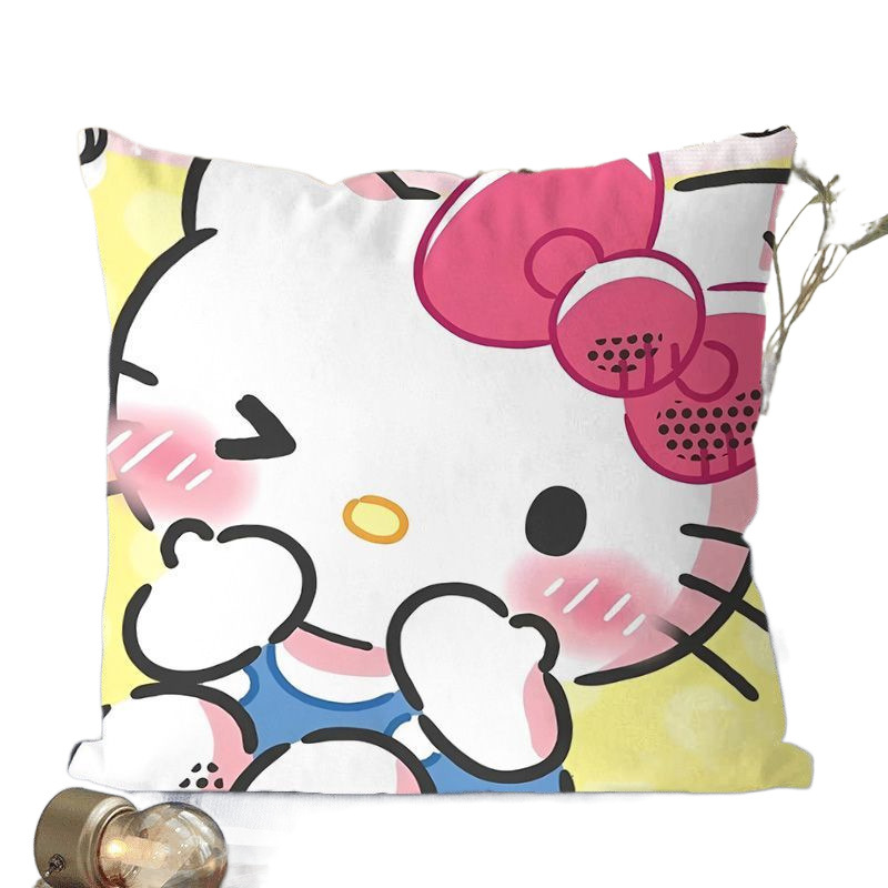 Hello Kitty, almohada de gato, Hello Kitty, almohada de corazón de niña, almohada de respaldo de dormitorio de estudiantes.