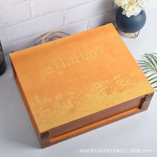 General three packaging box manufacturers spot direct supply portable wooden red wine box solid wood three red wine gift box