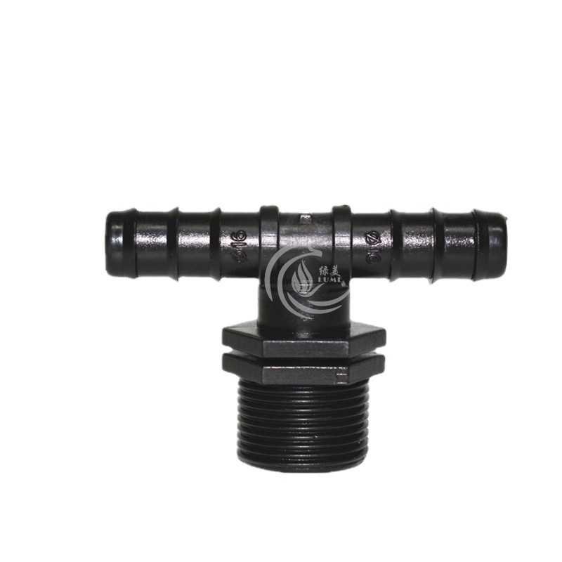 Conector T en Rosca Macho 16 PE 3/4 Pulg 25 mm para Riego por Goteo de PP