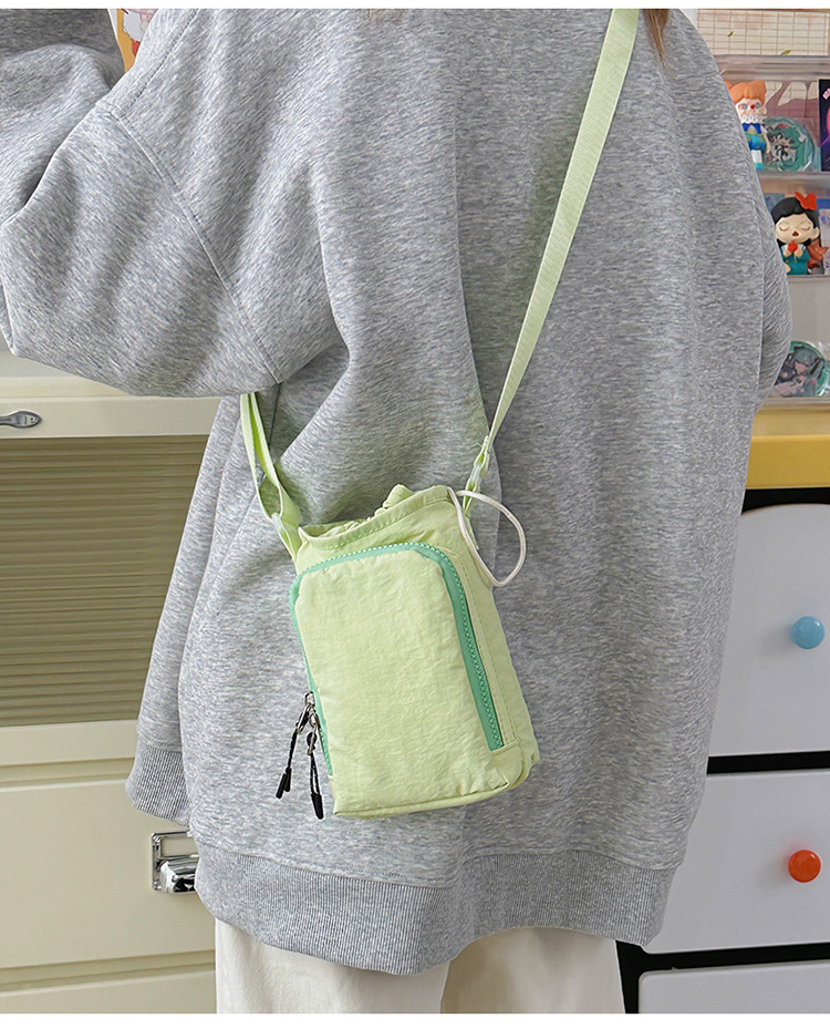 New solid-color student cycling casual women's bag, lightweight outdoor mobile phone bag and accessory bag undefined