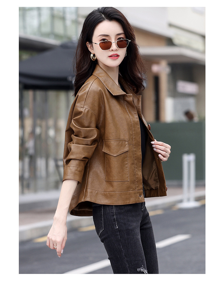 D3605 1520K ÁO DA NỮ HEFTDTH MÙA XUÂN THU ĐÔNG PHỤC CỔ CỔ ĐIỂN THỜI TRANG NỮ G04 SẢN PHẨM MỚI