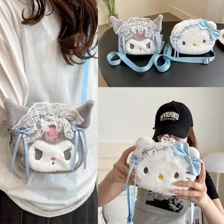 Japanese Cartoon Kulomi Crossbody Bag Girl Heart Kate Cat Coin Purse Mobile Phone Bag Children's Small Satchel Grasp Batch