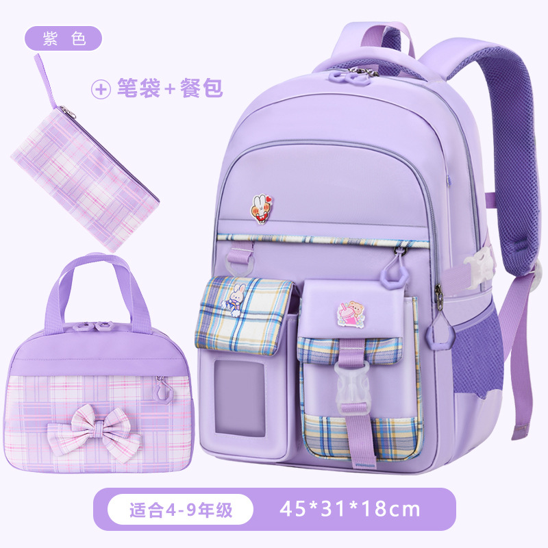 Nueva mochila escolar de estudiantes de secundaria, niñas de gran capacidad para reducir la carga 3 - 6 - 9 - 12 grados mochila de hombro para niños ligera