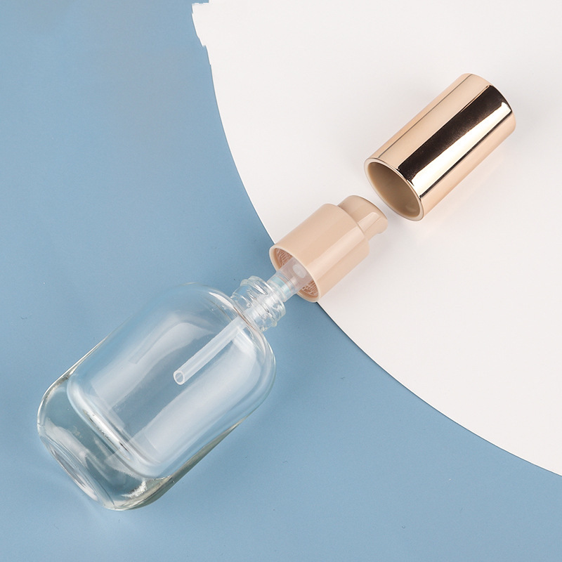 Fabricante de cinco piezas de la botella de cristal del espray de los cosméticos 120ml/100ml/40ml/50g/30g en fuente común