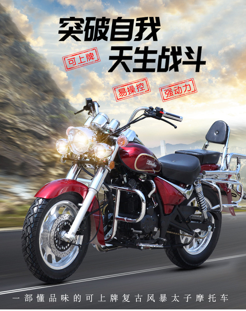 Storm Prince Motorcycle 200Cc Retro Air-Cooled Single-Cylinder Motorcycle National Iv Efi Fuel Vehicle Can Be Registered