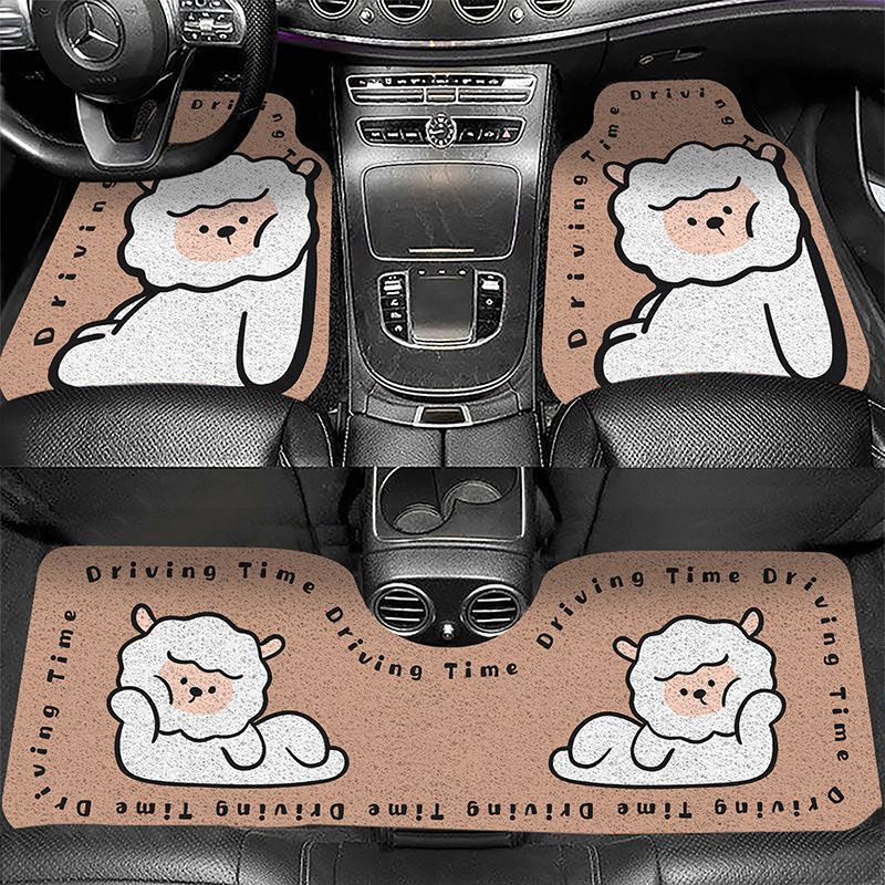 Moe Fun Cartoon Car Mat Car Interior Scraping Mud and Soil Easy-to-take-care Silk Loop Mat Household Cuttable Wear-resistant Mat