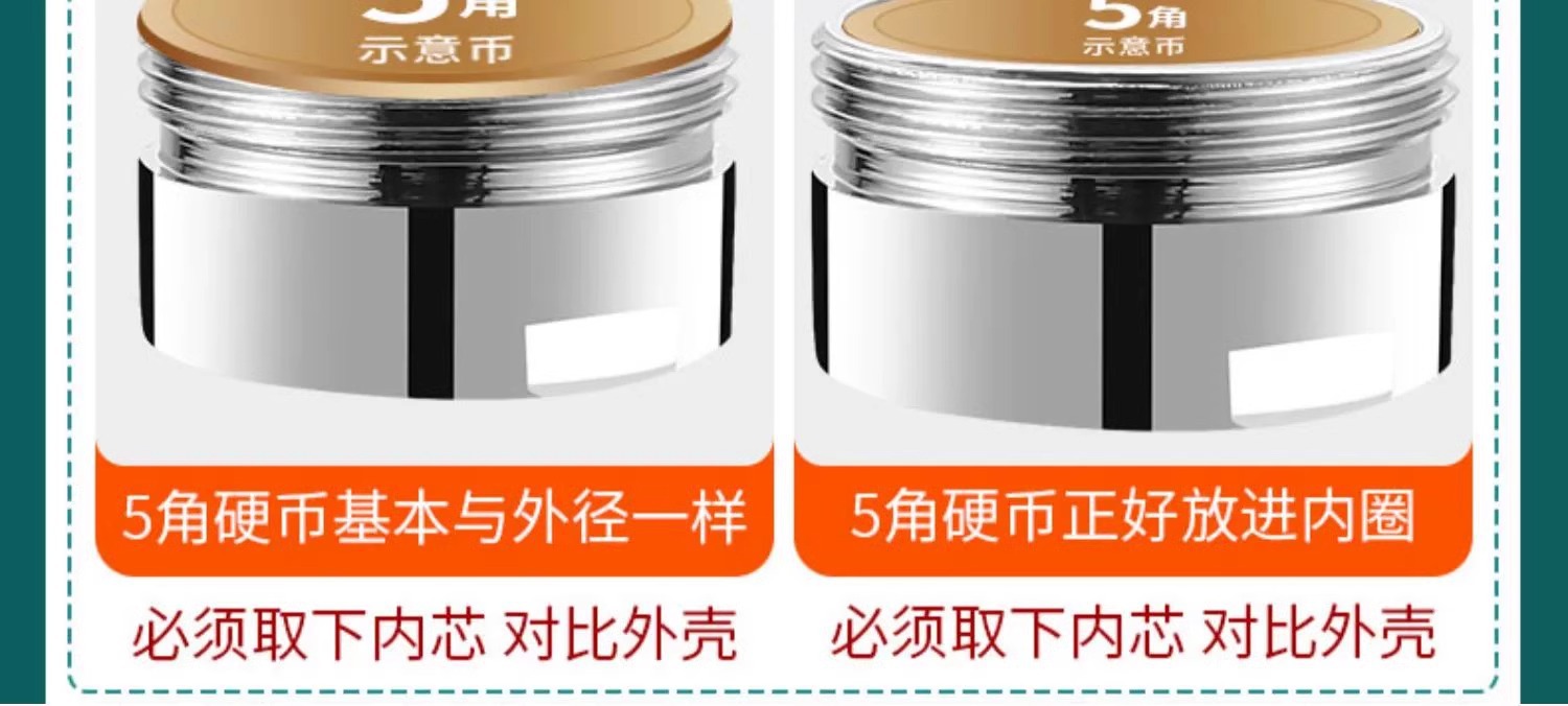 A comprehensive collection of accessories for faucet aerators, inner core anti-splash heads, filter screen nozzles, aerators, and universal hot and cold water outlet nozzles Item Picture