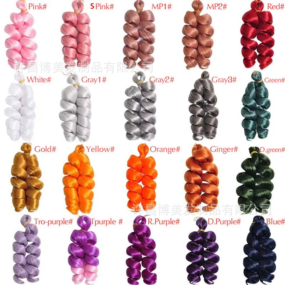 Crochet cabello fibra química francés espiral roll Italy curls Crochet Braids Hair peluca africana