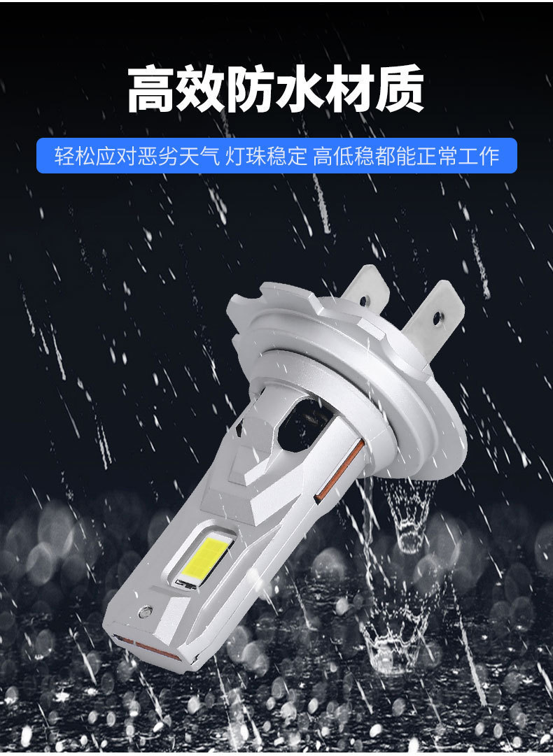 Cross-Border New Car Led Headlight H7 Integrated Modified High-Brightness High-Power H11 9005 9012 Headlight