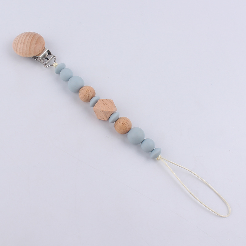 Nuevos suministros para bebés intervalo octogonal perlas Cadena de pezón calmante bebé mordedura molar Cadena de pezón cadena anti-caída