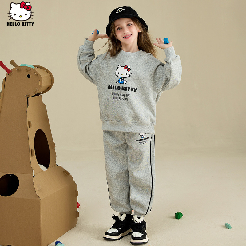 HelloKitty女童春秋长袖休闲套装女宝运动洋气新款两件套|undefined