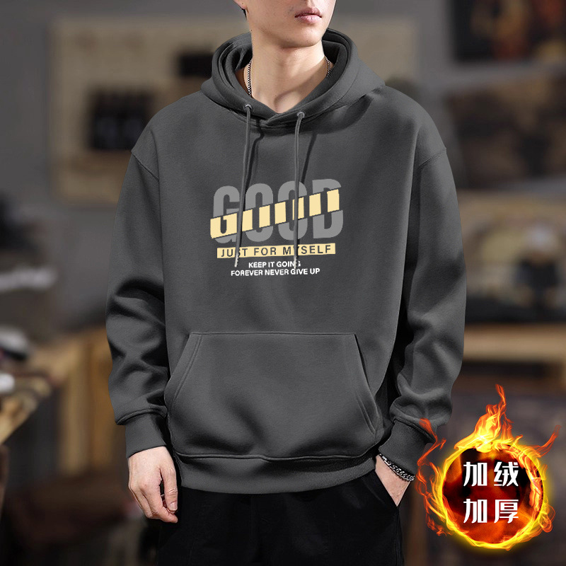 Peso pesado chaqueta con capuz para hombres primavera y otoño marca de moda de alta calle pesado abrigo holgado estudiantes estilo de Hong Kong suéter universal