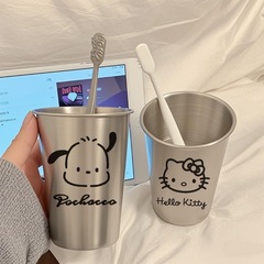 304不锈钢水杯子简约情侣卡通可爱ins高颜值牙刷漱口杯创意洗漱