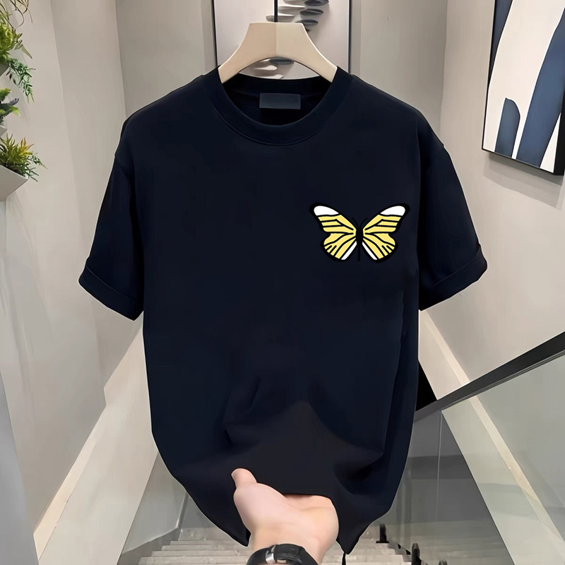 Algodón negro de mujer camiseta de mangas cortas de verano 2025 estudiantes de hombro camiseta de mujer camiseta de base un cabello