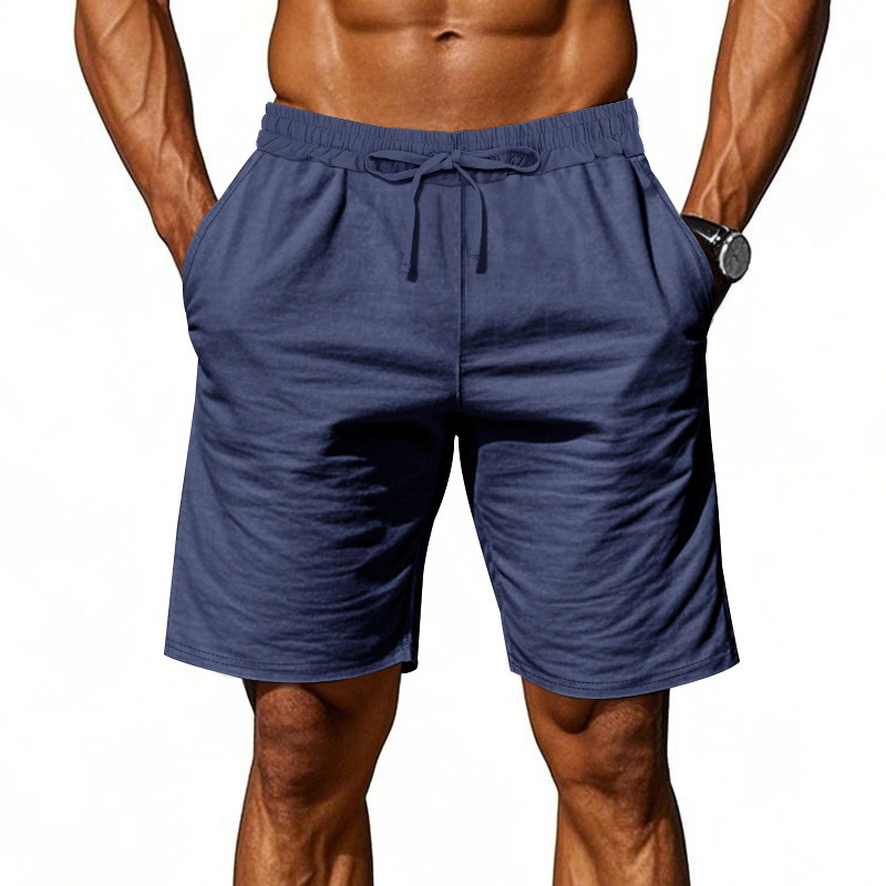 Nuevos pantalones cortos de lino de verano transfronterizos de Amazon delgados pantalones cortos de playa transpirables casuales sueltos para hombres