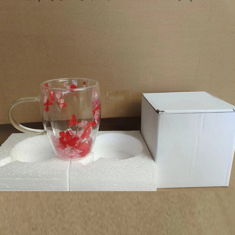 真花高颜値二重グラス高ホウ素シリコンクロスボーダー卸売り品ドライカップコーヒーカップ牛乳ジュースカップ|undefined