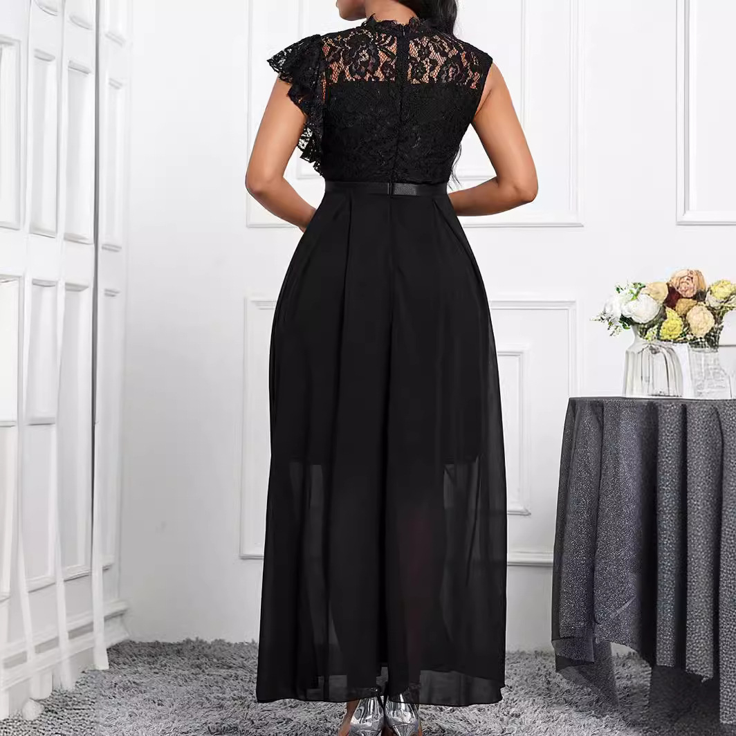 Comercio exterior transfronterizo europeo y americano exclusivamente para el estilo de diseño de nicho wish temperamento amazónico elegante vestido de color sólido mujer image 5