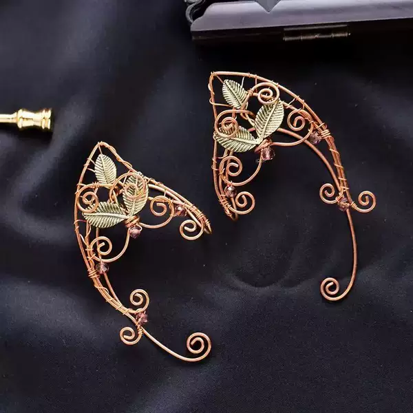 2025 European and American Cross-Border Popular Non-Pierced Ear Clip Elf Earrings Pure Handmade Ear Hooks Amazon Popular Earrings New