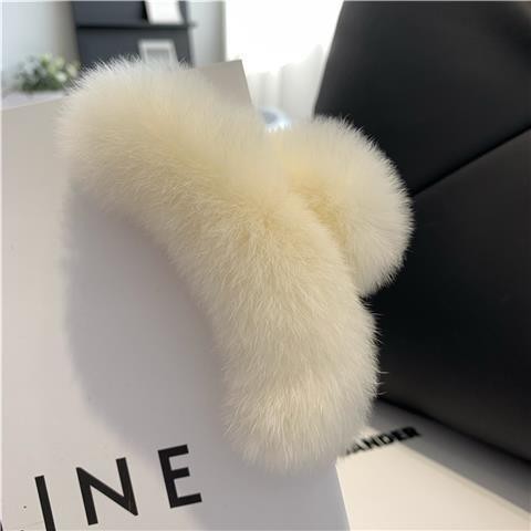 秋冬の真のレッグウサギの毛玉は大きいサイズの毛のヘアピンの後頭部のサメのクリップのヘアピンの髪飾りの新年の爆発金をつかみます。|undefined