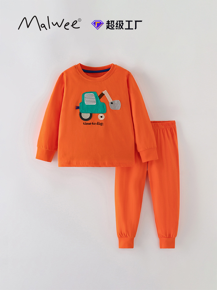 Malwee transfronterizo juego de niños otoño y invierno nuevo estilo europeo y americano ropa de casa para niños pequeños guapo juego de dos piezas