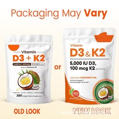 跨境TK爆款椰子油软胶囊维生素D3K2补充剂Vitamin Soft Capsules