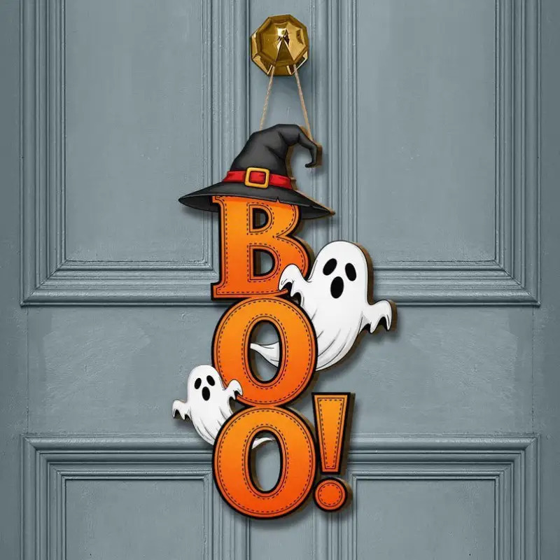 Cross-Border Hit Product, Wooden Hanging Ornaments, Wooden Wall Decorations - Horror Gothic Style, Halloween Decorations