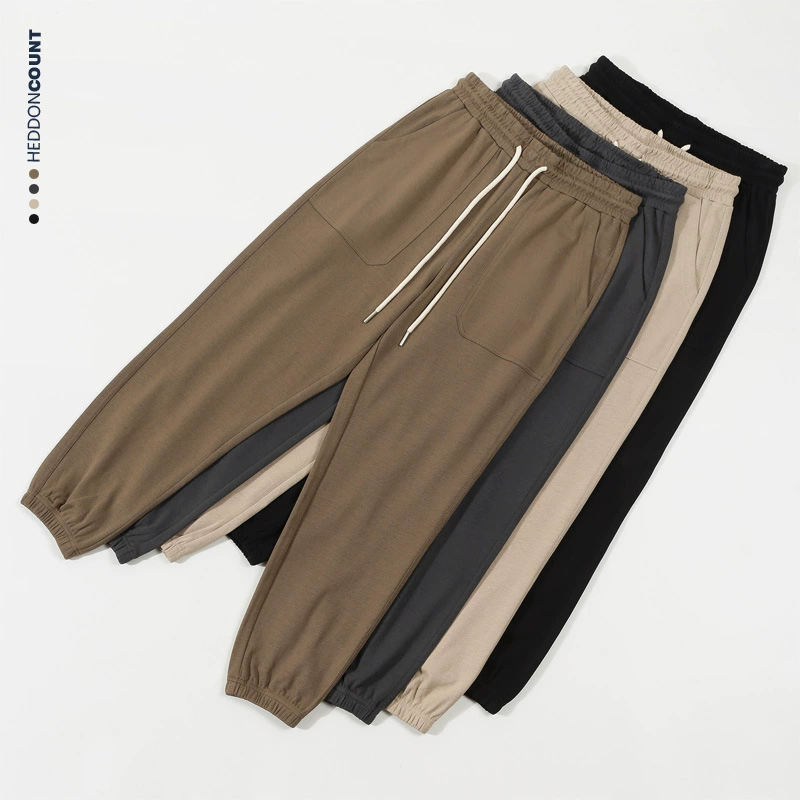 Tenguo Men осенний новый премиум-смысл из косой ваты, эластические ноги, мужские и женские пары повседневные длинные брюки