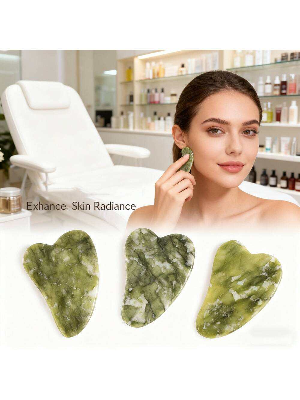 Manufacturer wholesale single-head jade roller massager green xiuyan jade massage direct supply customized link for beauty customers