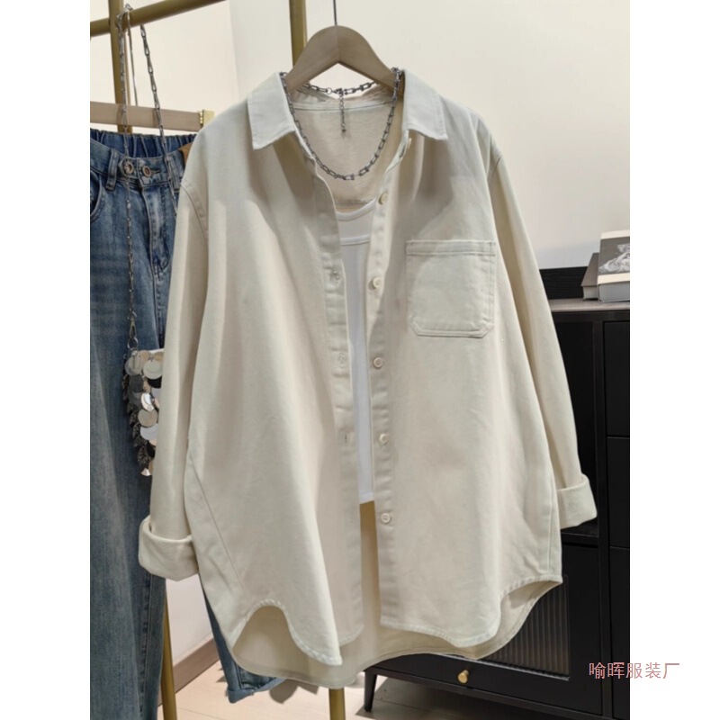 Cotton Shirt Women's Casual Workwear Jacket 2026 Spring and Autumn New Korean Style Loose Boyfriend Style Versatile Outerwear Top Cotton Shirt Women's Casual Workwear Jacket 2026 Spring and Autumn New Korean Style Loose Boyfriend Style Versatile Outerwear Top