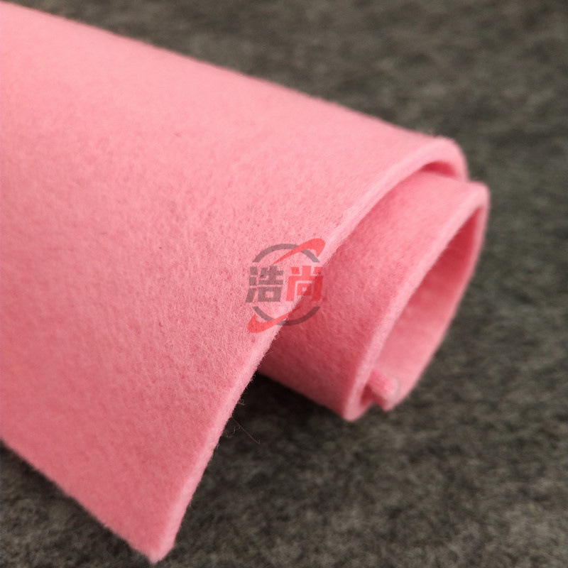 粉色软毛毡2-3mm不织布背景墙装饰针刺无纺布绣花涤纶毛粘 可背胶