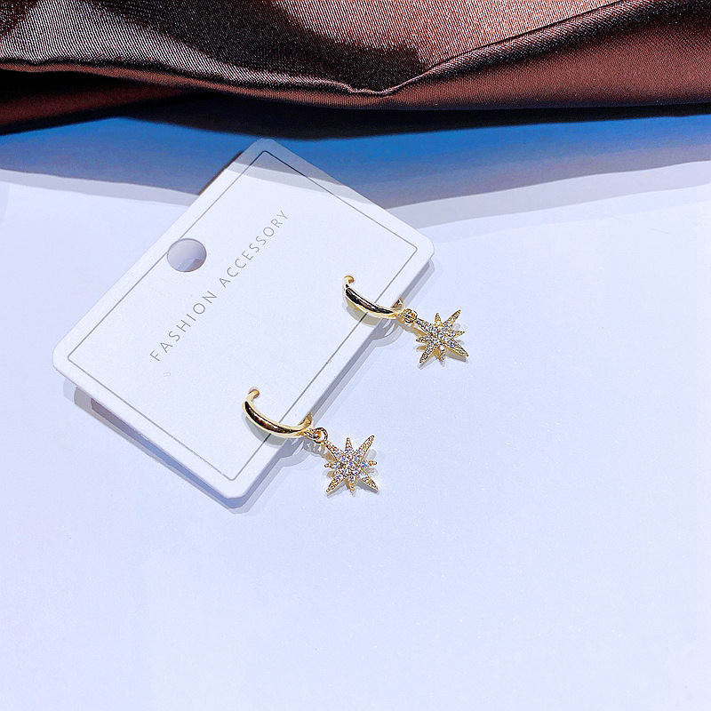 Womenu0027S Fashion Star Copper Earrings Inlaid zircon Zircon Drop Earrings