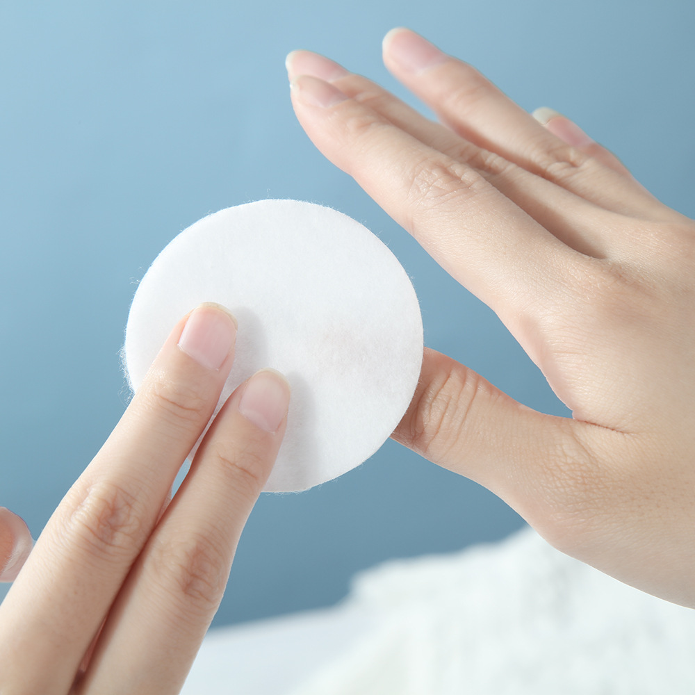 Estación internacional bolsillo rebanada de algodón redondo rebanada de algodón cosmético desechable para salón de belleza espesar mango rebanada de algodón redondo para instrumento de belleza