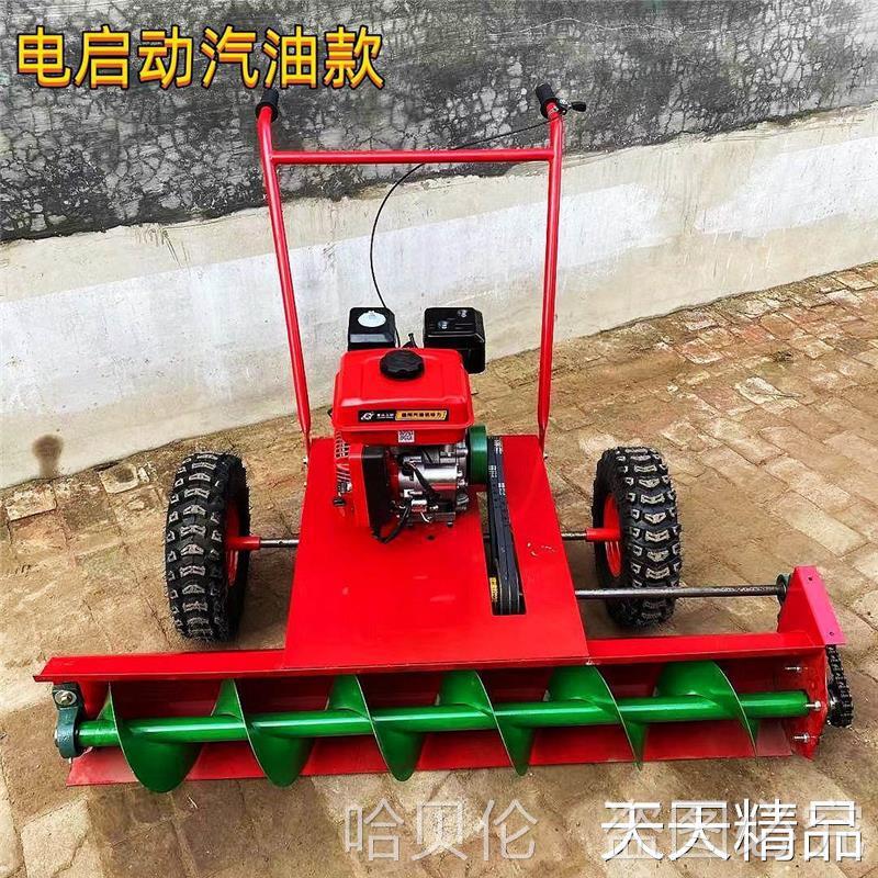 物业除雪机鱼塘推雪车大型滚刷片蛟龙除雪车清扫手推式路面扫雪车