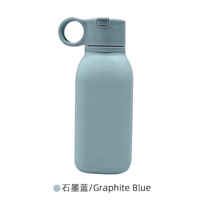 Taza de agua transfronteriza portátil de silicona americana, botella de agua deportiva resistente a altas temperaturas de grado alimenticio, taza de agua esmerilada para automóvil a prueba de caídas al aire libre