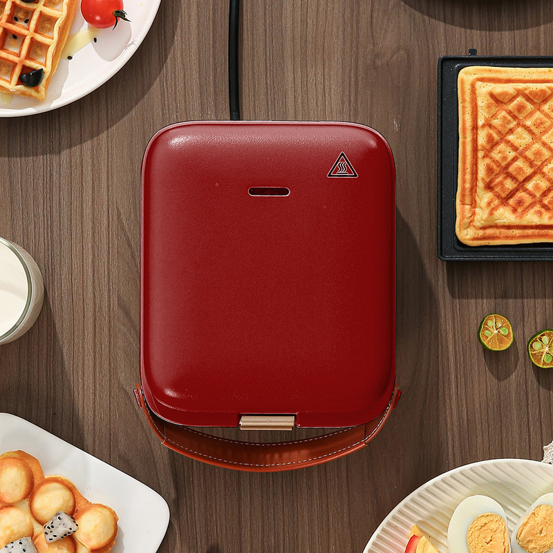 Waffle maker家庭用赤いワッフル機トースター3分朝食ミニワッフル機|undefined
