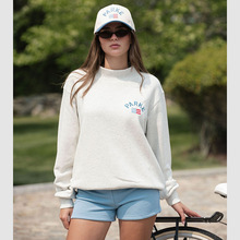 25冬季新款北美小众PARKE小字母爱心刺绣花棉质宽松立领女士卫衣