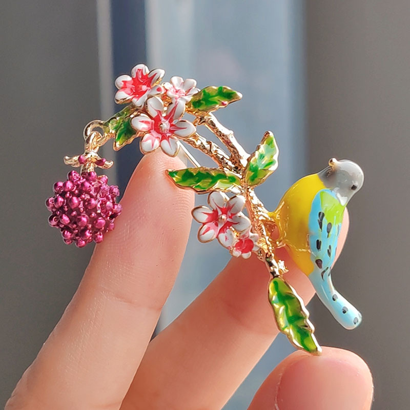 20g Weight Brooches Classification Pastoral Pin Animal Tree Bird Alloy Plating Unisex Brooches