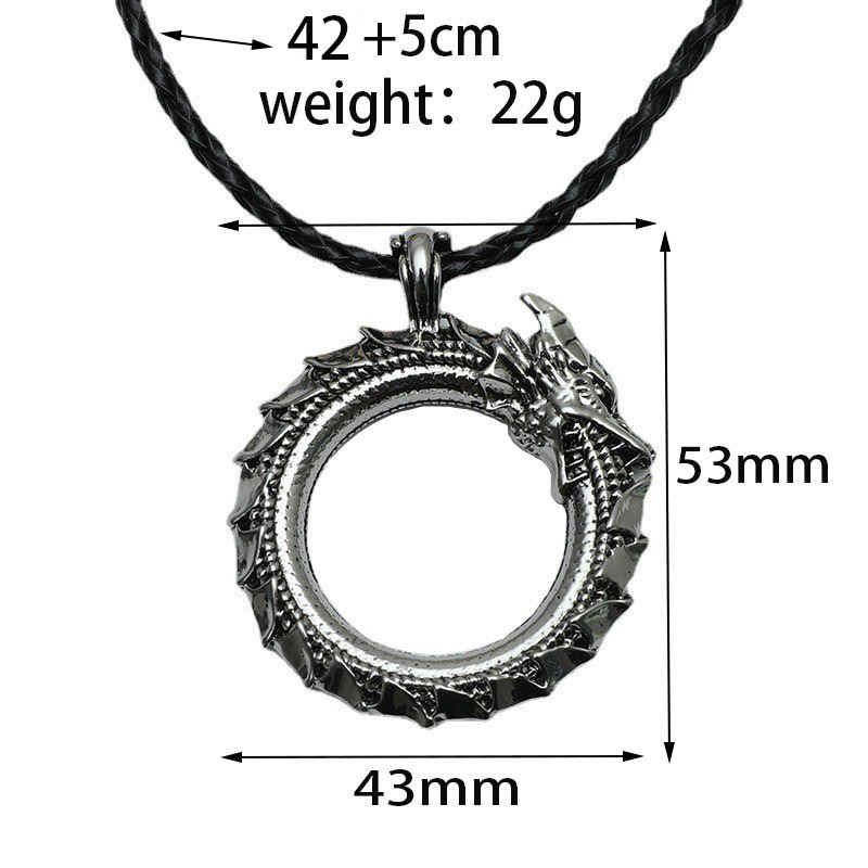 Pendentif Dragon Viking Vintage Anneau Plaque Dragon Et Collier De Dragon De Queue display picture 1