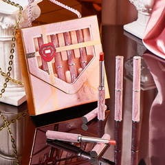 HLOFF Star and Wish Soft Mist Lipstick Set Pink Bright Lip Glaze Not Easy to Fade Lipstick Makeup Gift Box