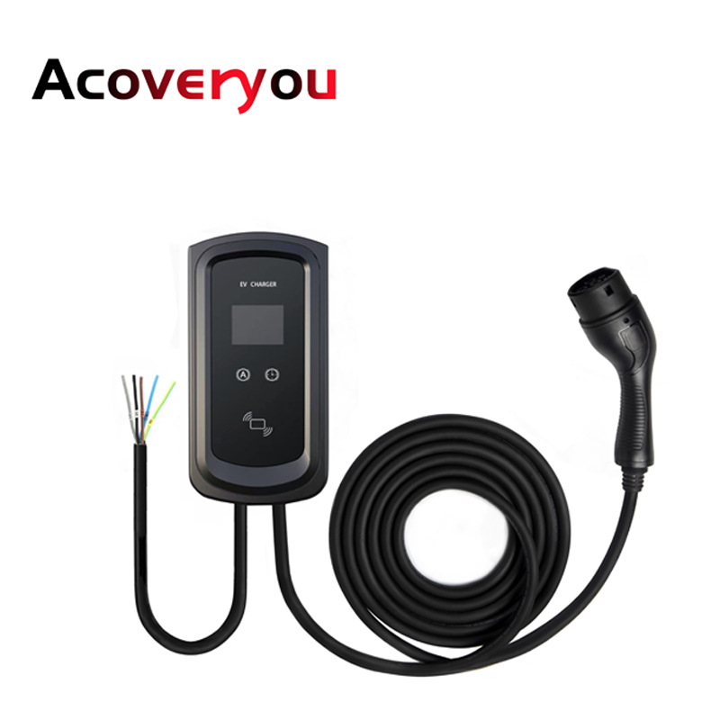 新能源电动车充电桩 7KW家用交流桩  特斯拉32A欧标 刷卡蓝牙WIFI