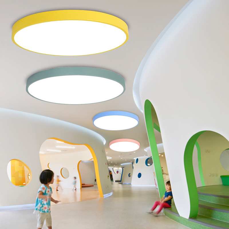 Macaron Ceiling Lamp Led Round Ultra-thin Bedroom Lamp Simple Modern Children's Room Lamp Nordic Balcony Lamp